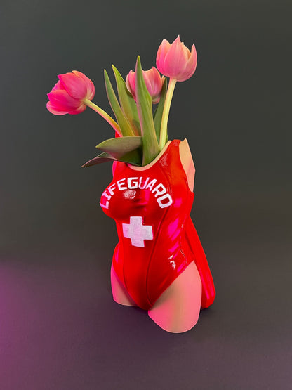 Lifeguard Body Vase - Unique 3D Printed Vase Gift for Him. Christmas gift for men, valentines day gift for him