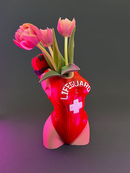 Lifeguard Body Vase - Unique 3D Printed Vase Gift for Him. Christmas gift for men, valentines day gift for him