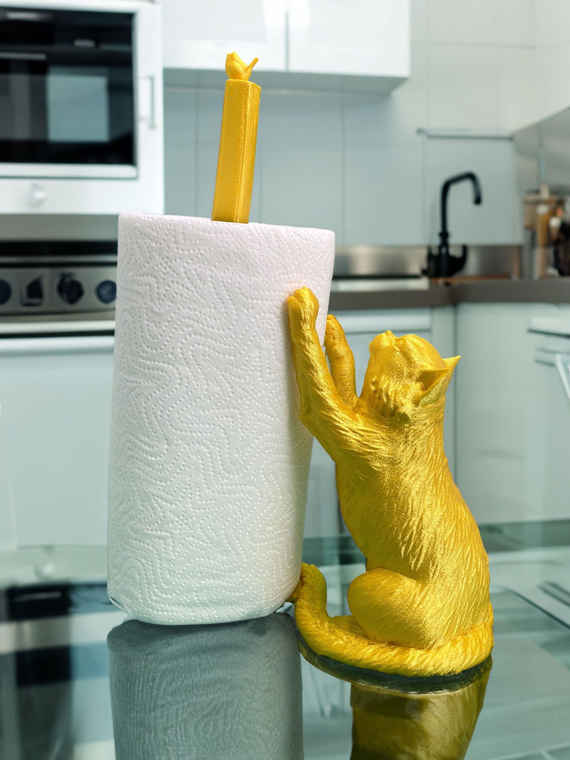 Katzen-Papierrollenhalter – witzige 3D-gedruckte Küchendeko