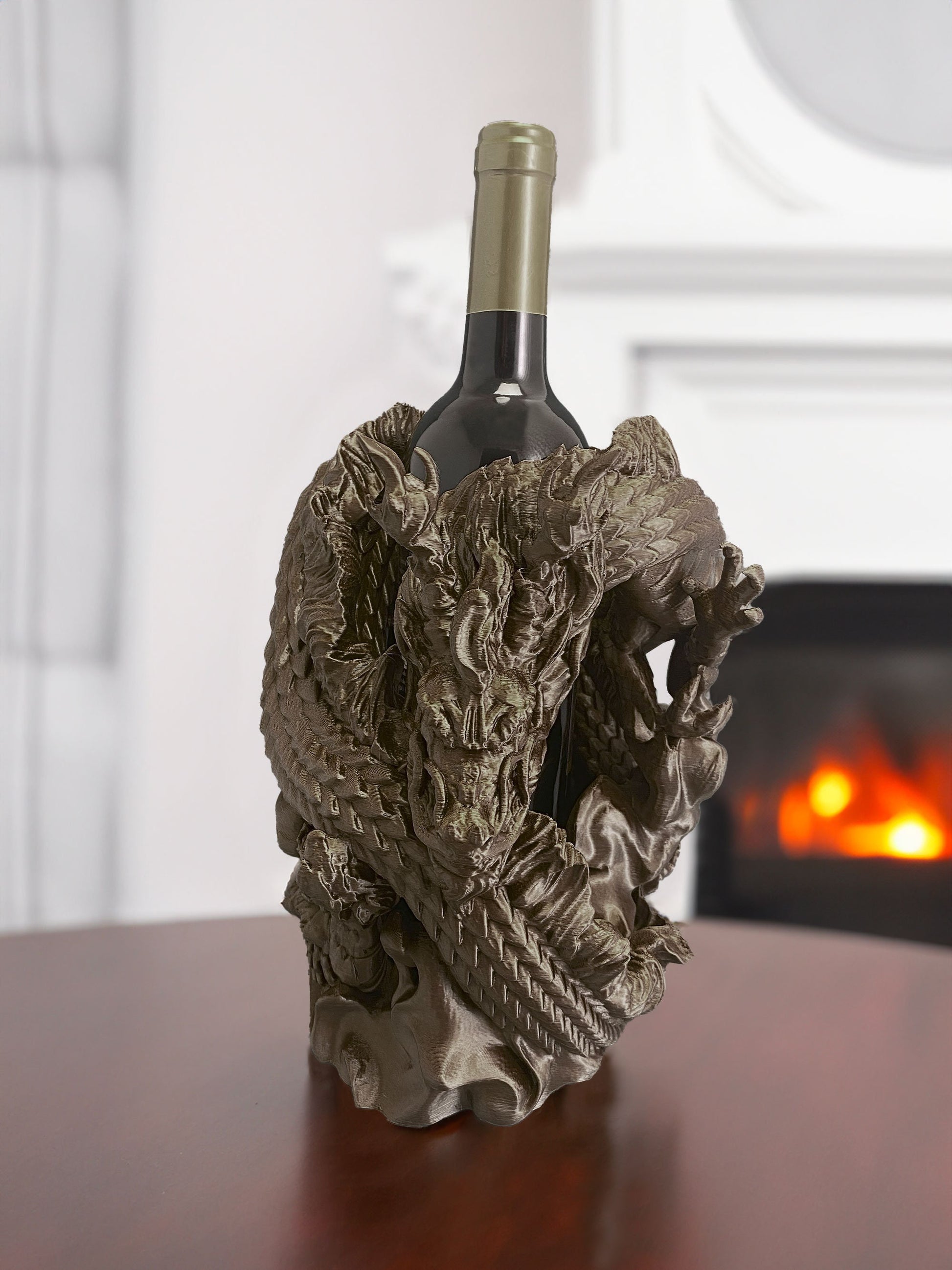 Weinflaschenhalter - 3D-gedruckt Drache. Einzigartig Küchendeko und Wine Rack | Great wine Geschenk idea. - Plexiwire 3D Drucke