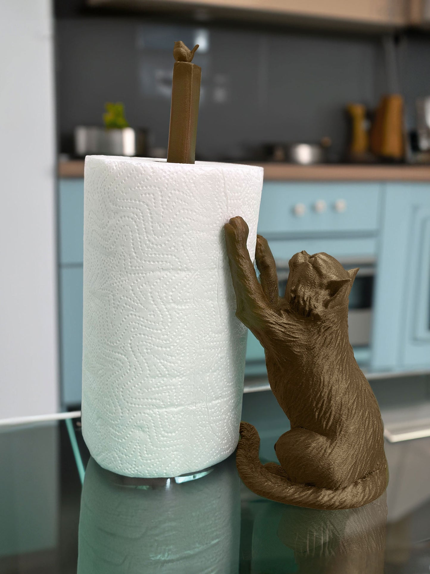 Katzen-Papierrollenhalter – witzige 3D-gedruckte Küchendeko