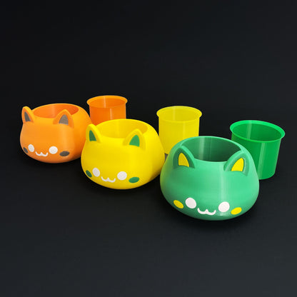 Pflanztopfs - 3D-gedruckt Happy Cat Pflanzgefäß für Plants, Flowers und Sukkulentes. Ideal für Wohnaccessoire. - Plexiwire 3D
