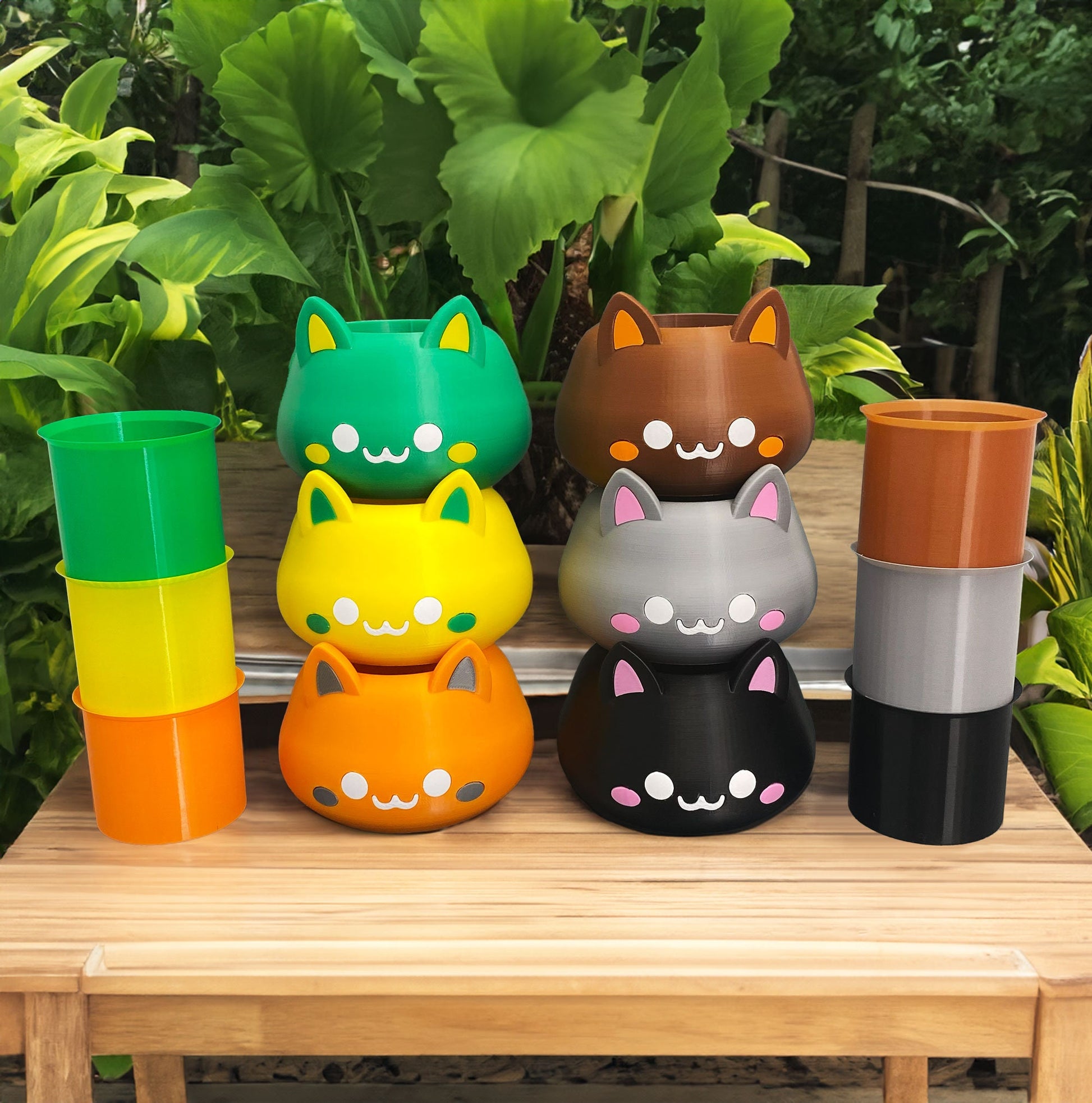 Pflanztopfs - 3D-gedruckt Happy Cat Pflanzgefäß für Plants, Flowers und Sukkulentes. Ideal für Wohnaccessoire. - Plexiwire 3D