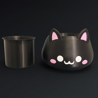 Pflanztopfs - 3D-gedruckt Happy Cat Pflanzgefäß für Plants, Flowers und Sukkulentes. Ideal für Wohnaccessoire. - Plexiwire 3D