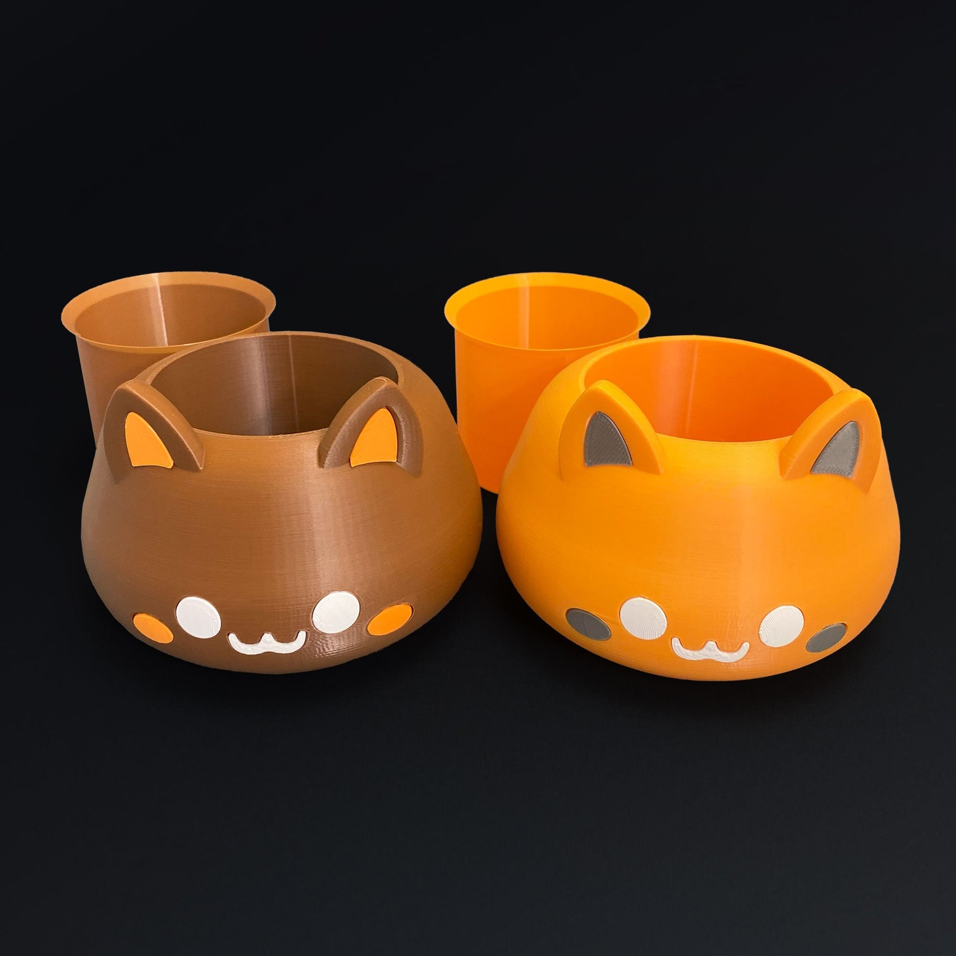 Pflanztopfs - 3D-gedruckt Happy Cat Pflanzgefäß für Plants, Flowers und Sukkulentes. Ideal für Wohnaccessoire. - Plexiwire 3D