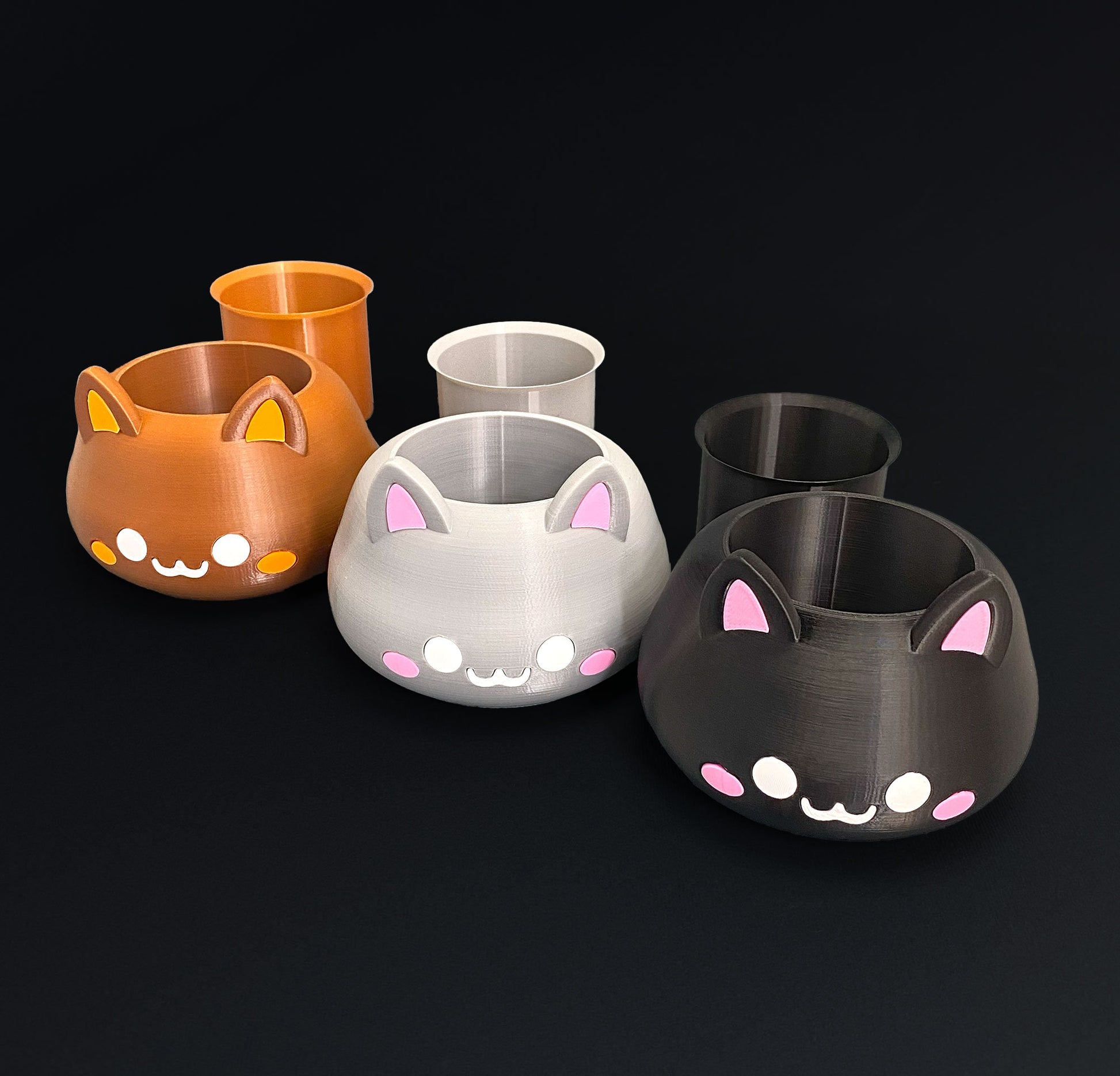 Pflanztopfs - 3D-gedruckt Happy Cat Pflanzgefäß für Plants, Flowers und Sukkulentes. Ideal für Wohnaccessoire. - Plexiwire 3D