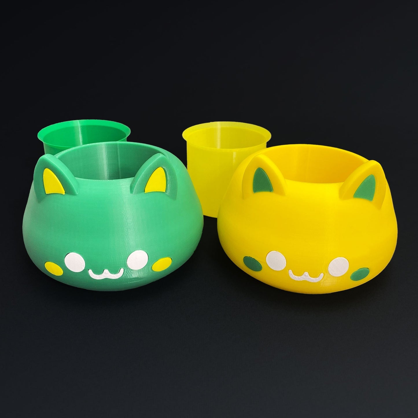 Pflanztopfs - 3D-gedruckt Happy Cat Pflanzgefäß für Plants, Flowers und Sukkulentes. Ideal für Wohnaccessoire. - Plexiwire 3D