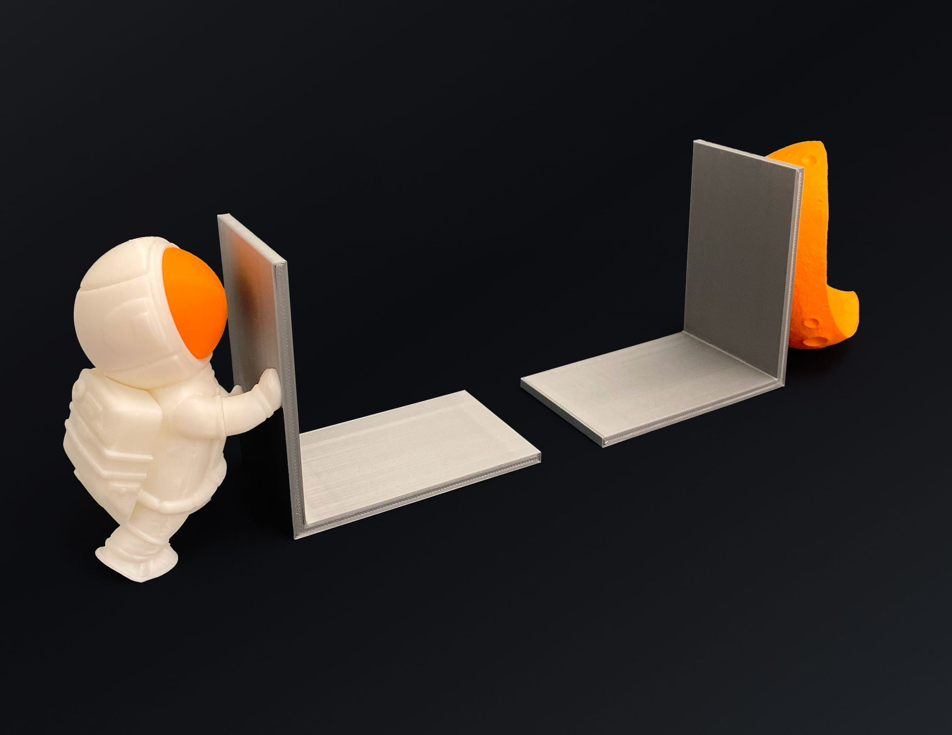 Weltraum-Bookends – 3D-gedruckte kosmische Bücherregal-Deko