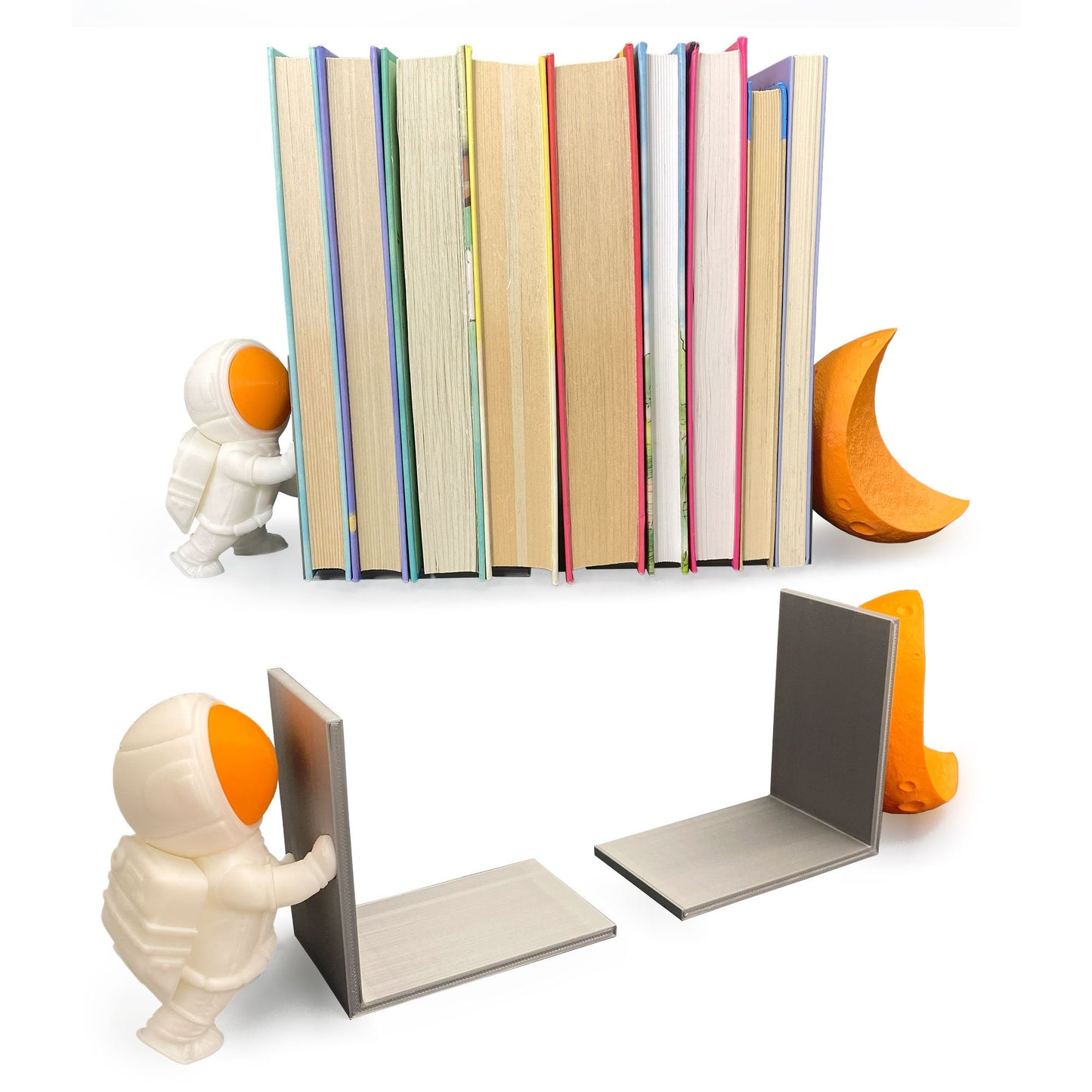 Weltraum-Bookends – 3D-gedruckte kosmische Bücherregal-Deko