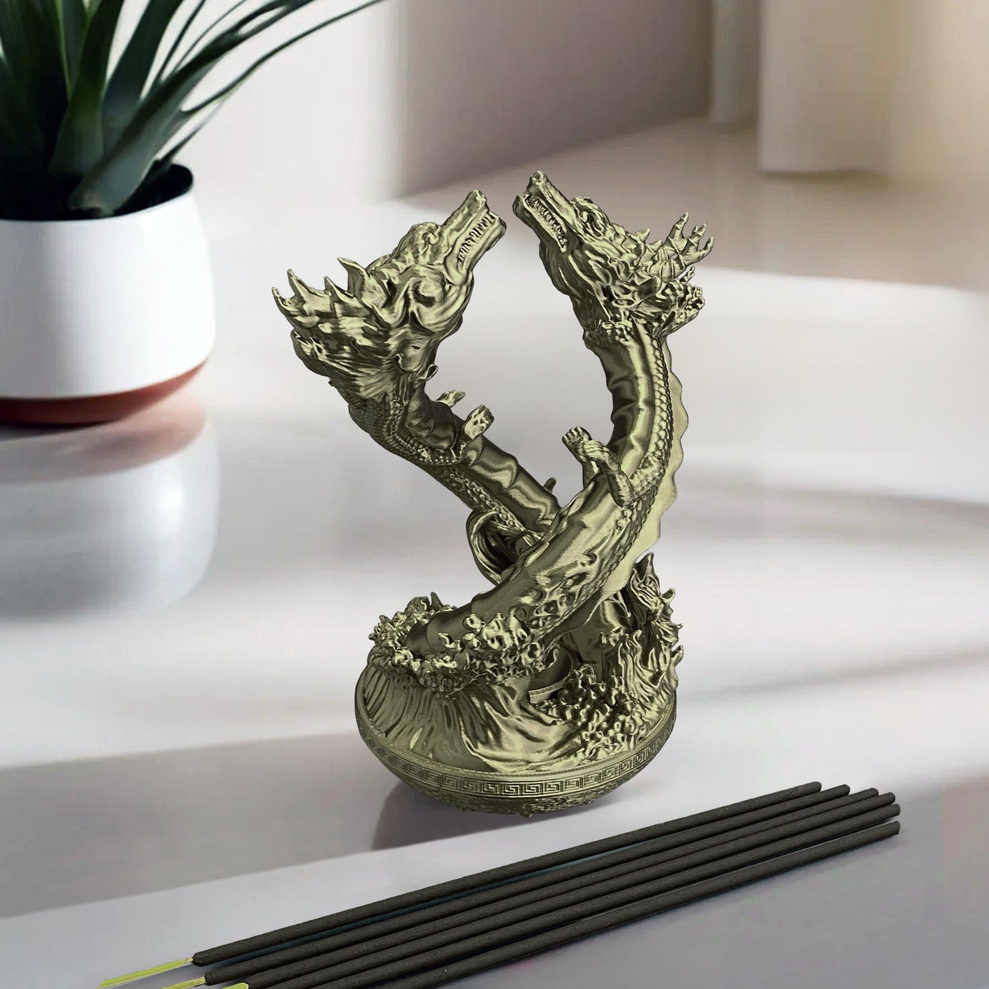 3D-gedruckt Drache Räucherstäbchenhalter – Mystical Stick Burner für Wohnaccessoire & Meditation - Plexiwire 3D Drucke