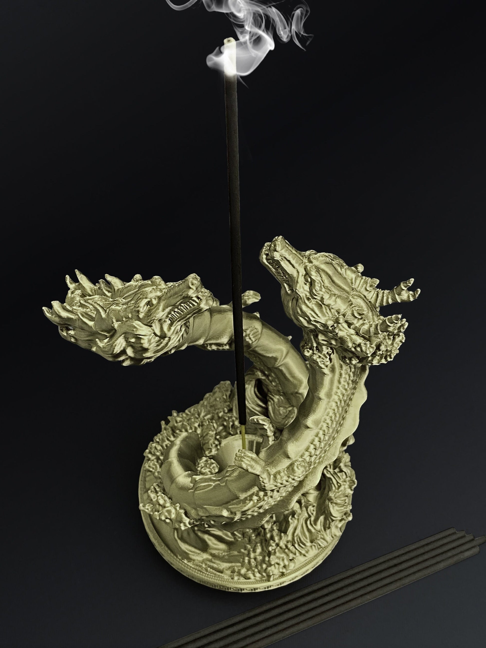 3D-gedruckt Drache Räucherstäbchenhalter – Mystical Stick Burner für Wohnaccessoire & Meditation - Plexiwire 3D Drucke