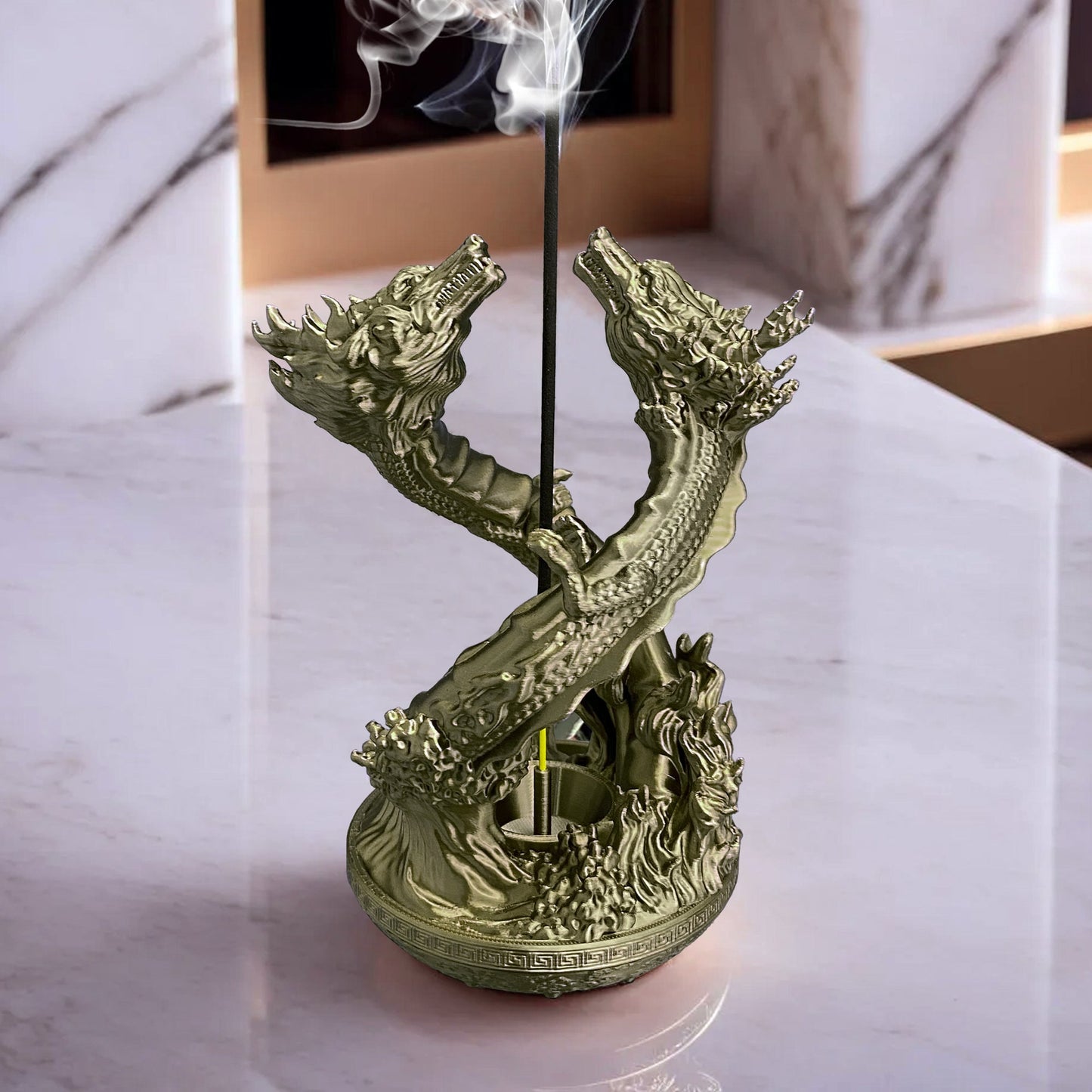 3D-gedruckt Drache Räucherstäbchenhalter – Mystical Stick Burner für Wohnaccessoire & Meditation - Plexiwire 3D Drucke