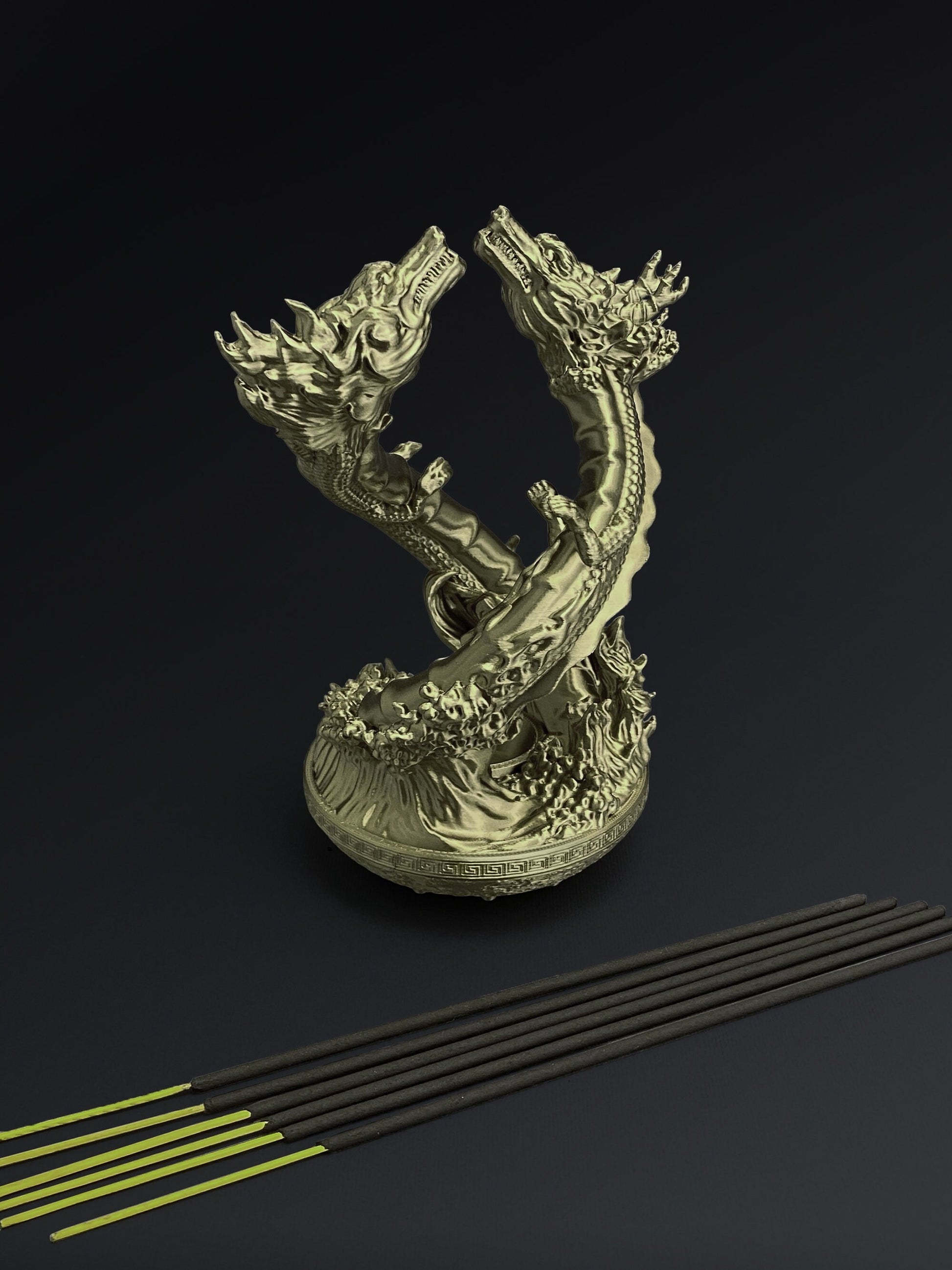 3D-gedruckt Drache Räucherstäbchenhalter – Mystical Stick Burner für Wohnaccessoire & Meditation - Plexiwire 3D Drucke