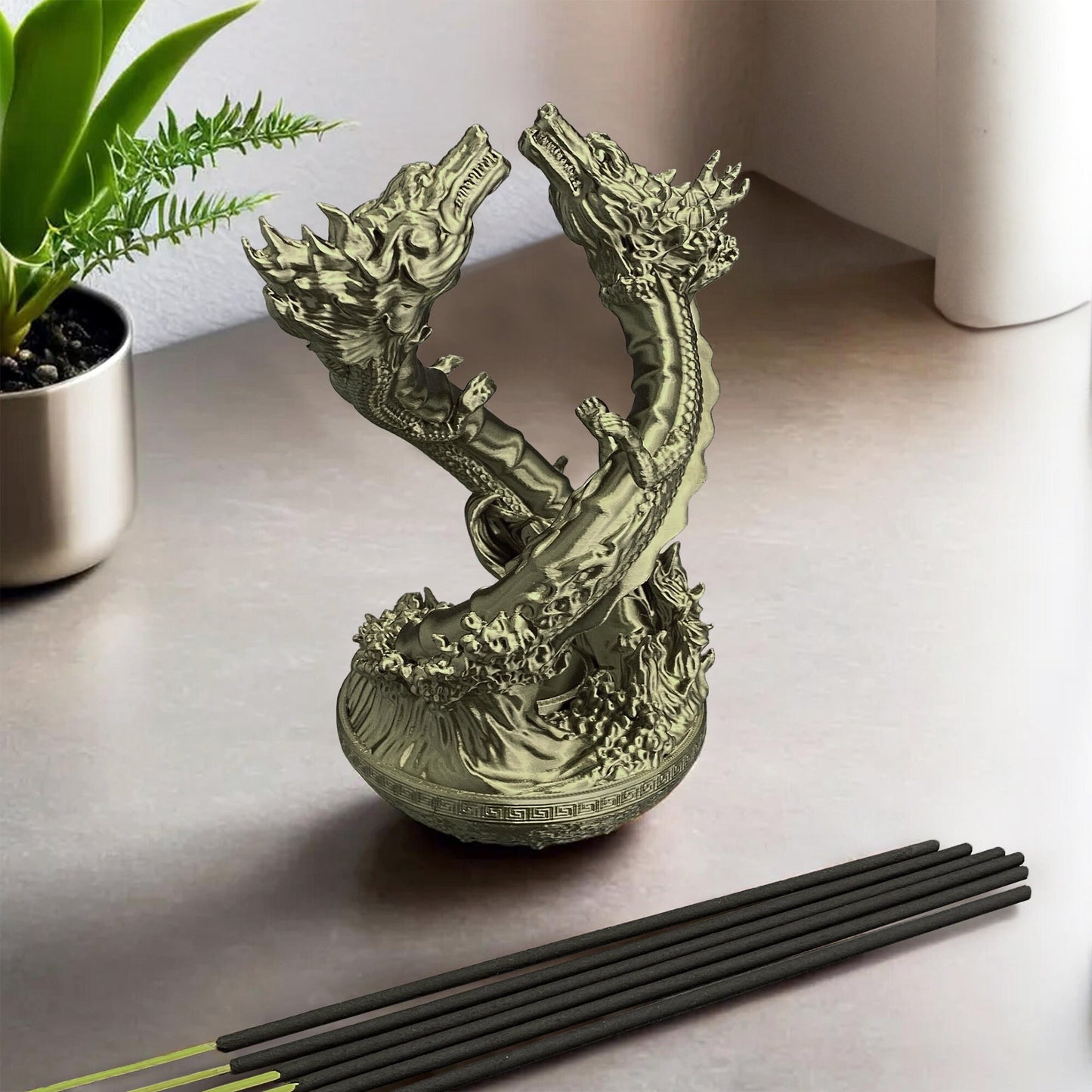 3D-gedruckt Drache Räucherstäbchenhalter – Mystical Stick Burner für Wohnaccessoire & Meditation - Plexiwire 3D Drucke