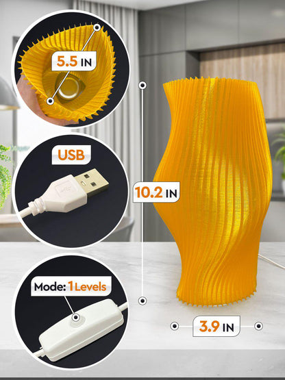3D-gedruckt Mushroom Lampe mit Warm LED Light – Minimalistisch Bedside oder Schreibtisch Lampe - Plexiwire 3D Drucke