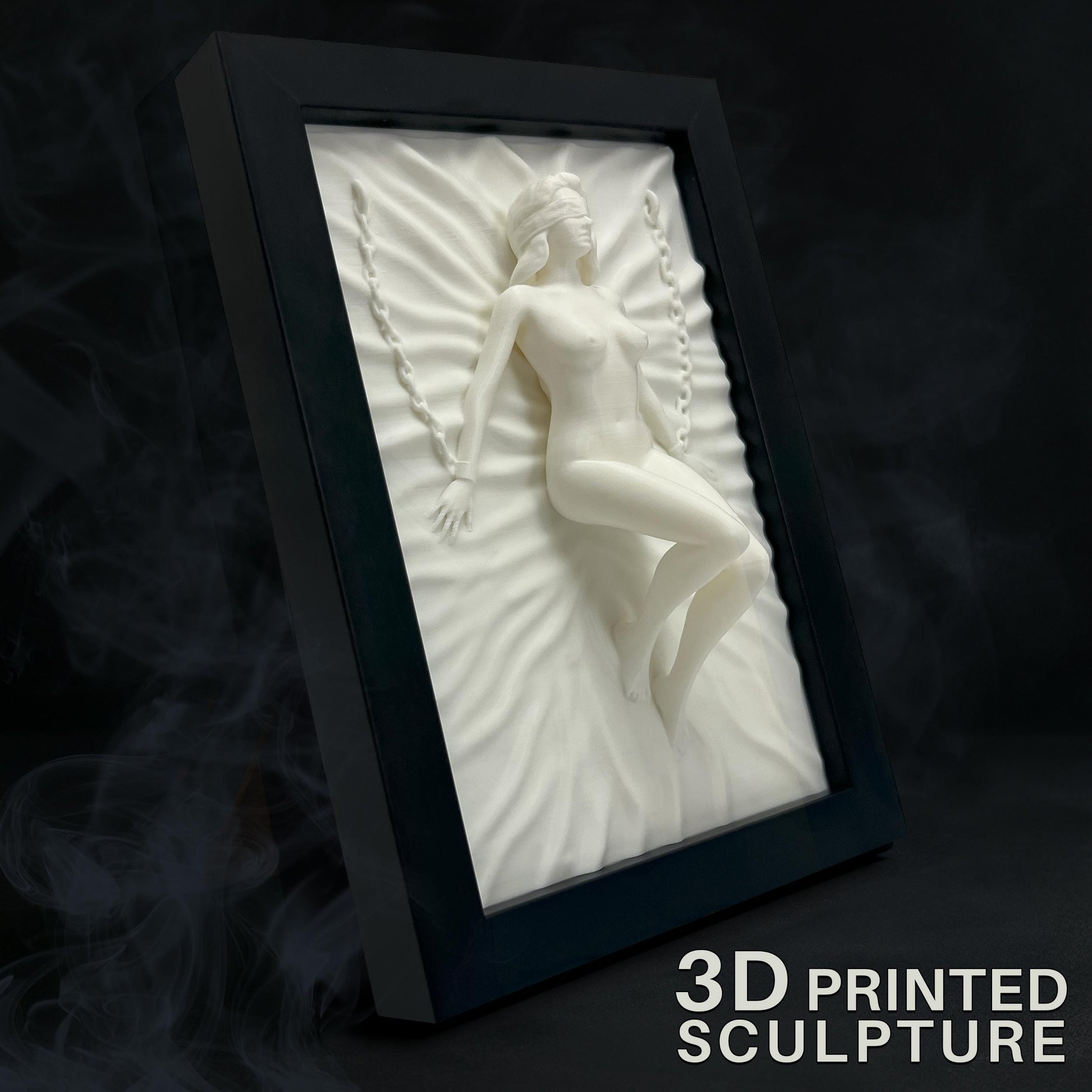 3D-gedruckt Wand Skulptur in Schwarz Rahmen Modern Minimalistisch Wohnaccessoire Kunst - Plexiwire 3D Drucke