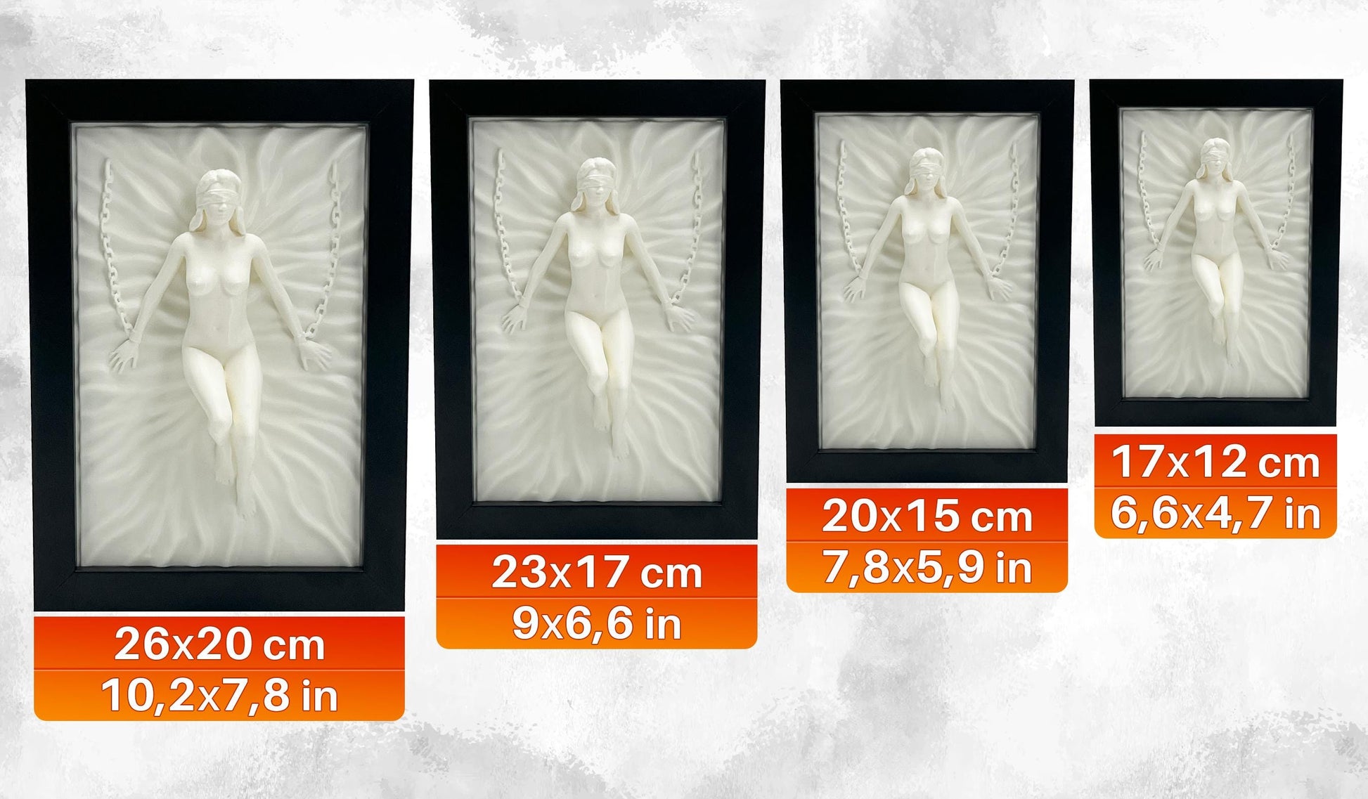 3D-gedruckt Wand Skulptur in Schwarz Rahmen Modern Minimalistisch Wohnaccessoire Kunst - Plexiwire 3D Drucke