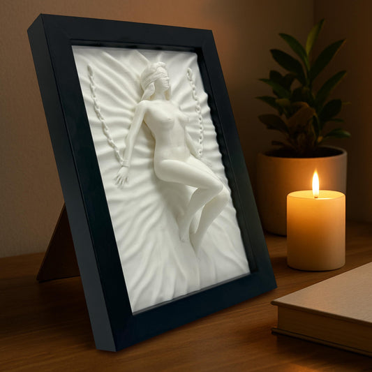 3D-gedruckt Wand Skulptur in Schwarz Rahmen Modern Minimalistisch Wohnaccessoire Kunst - Plexiwire 3D Drucke
