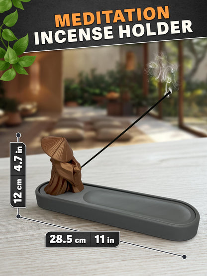 Meditation Räucherstäbchenhalter mit Storage – 3D-gedruckt Monk Deko, Zen Yoga Incense Stick Burner, Entspannung und Zuhause