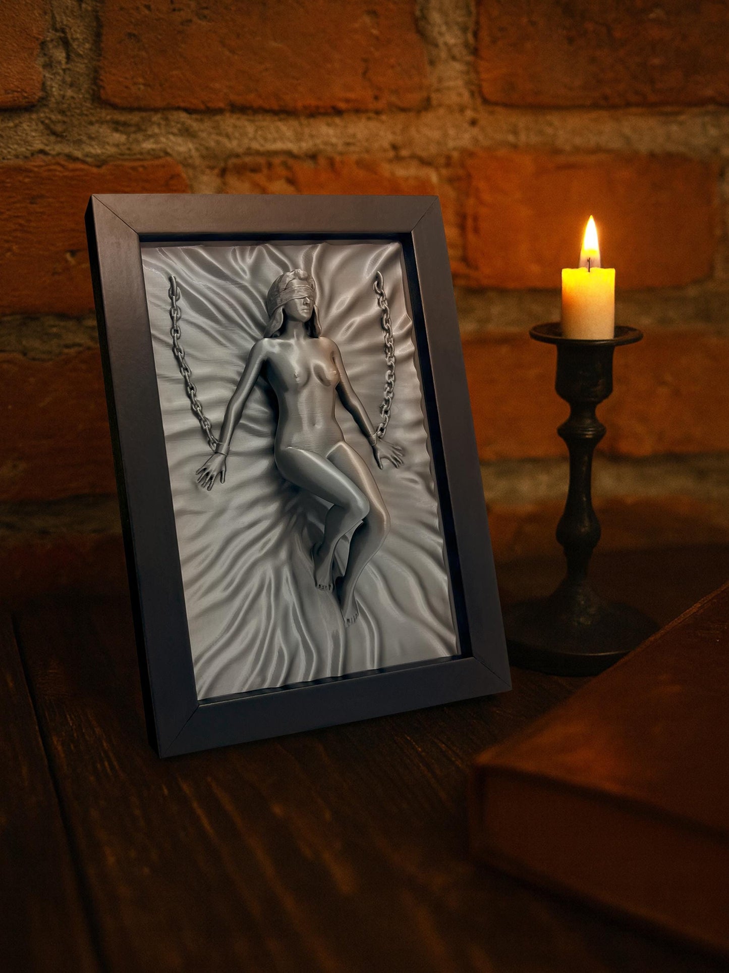3D-gedruckt Wand Skulptur in Schwarz Rahmen Modern Minimalistisch Wohnaccessoire Kunst - Plexiwire 3D Drucke