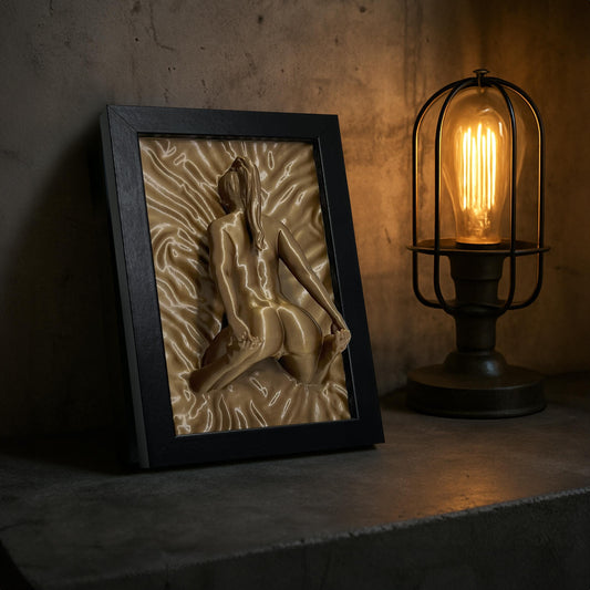 Erotische Wandkunst – 3D-Akt-Skulptur einer Frau für Schlaf- oder Wohnzimmer