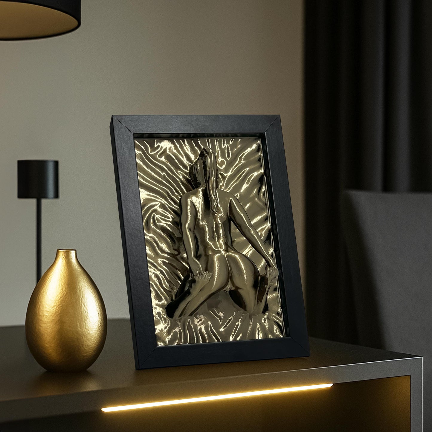 Erotische Wandkunst – 3D-Akt-Skulptur einer Frau für Schlaf- oder Wohnzimmer