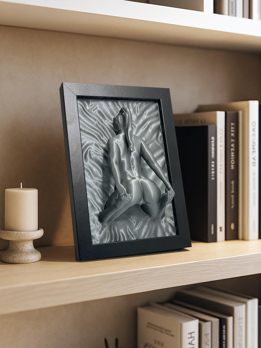 Erotische Wandkunst – 3D-Akt-Skulptur einer Frau für Schlaf- oder Wohnzimmer