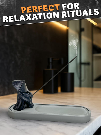 Meditation Räucherstäbchenhalter mit Storage – 3D-gedruckt Monk Deko, Zen Yoga Incense Stick Burner, Entspannung und Zuhause