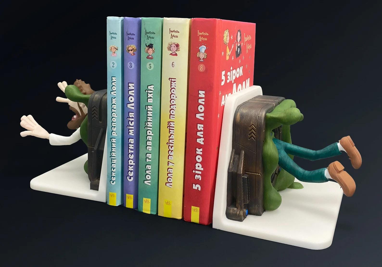 Portal Professor Bookends – Witzig 3D-gedruckt Book Halter, Geek Wohnaccessoire, Einzigartig Geschenk für Men, Gamer Schreibtisch Organizer
