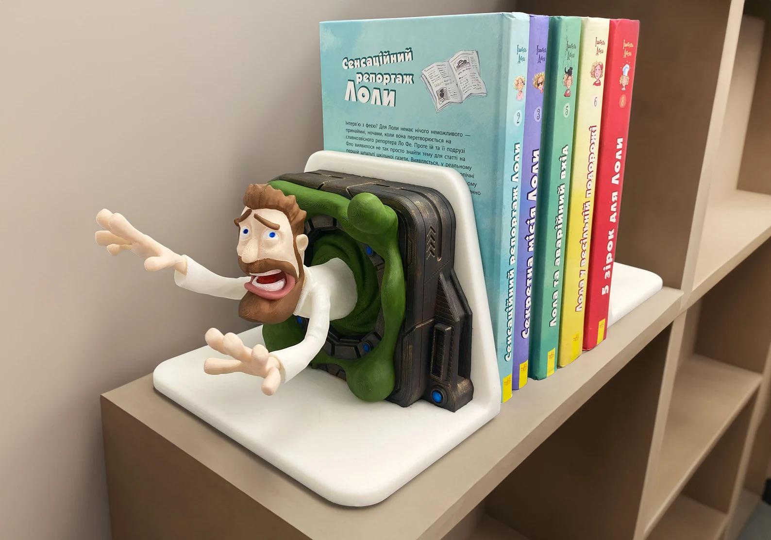 Portal Professor Bookends – Witzig 3D-gedruckt Book Halter, Geek Wohnaccessoire, Einzigartig Geschenk für Men, Gamer Schreibtisch Organizer