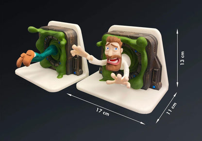 Portal Professor Bookends – Witzig 3D-gedruckt Book Halter, Geek Wohnaccessoire, Einzigartig Geschenk für Men, Gamer Schreibtisch Organizer