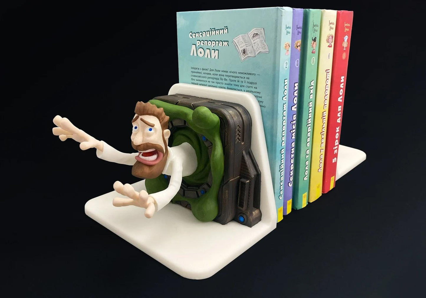 Portal Professor Bookends – Witzig 3D-gedruckt Book Halter, Geek Wohnaccessoire, Einzigartig Geschenk für Men, Gamer Schreibtisch Organizer