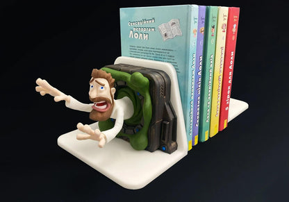 Portal Professor Bookends – Witzig 3D-gedruckt Book Halter, Geek Wohnaccessoire, Einzigartig Geschenk für Men, Gamer Schreibtisch Organizer