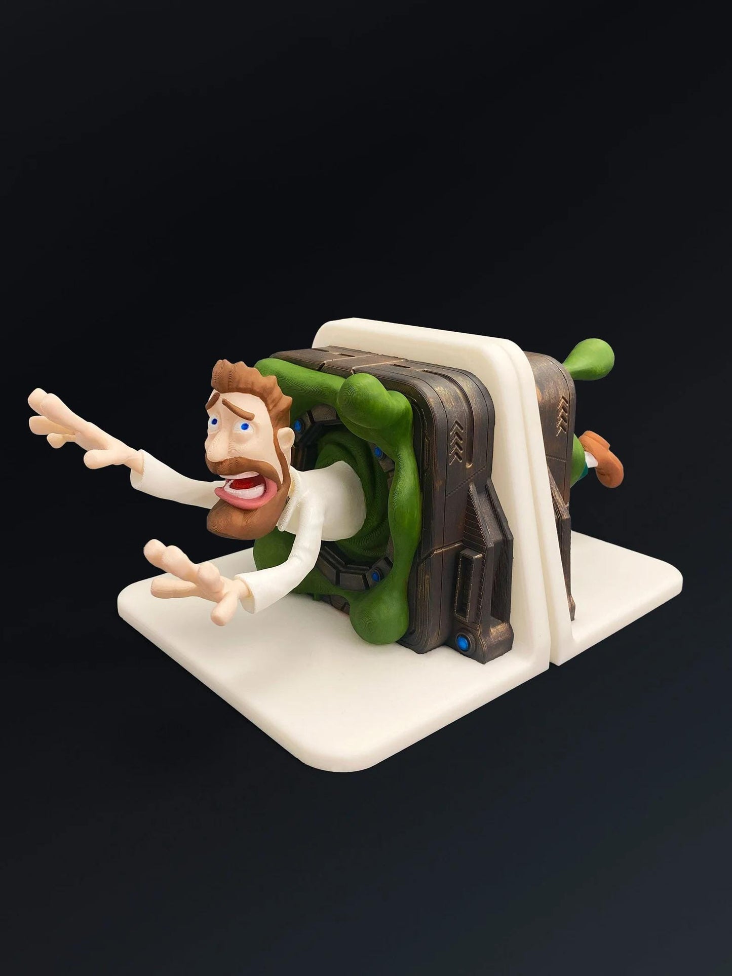 Portal Professor Bookends – Witzig 3D-gedruckt Book Halter, Geek Wohnaccessoire, Einzigartig Geschenk für Men, Gamer Schreibtisch Organizer