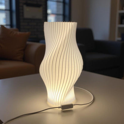 Twist Flow 3D-gedruckt Lampe – Modern Minimalistisch TischLampee, USB Schlafzimmer Light, Einzigartig Designer Geschenk, Handmade Zuhause