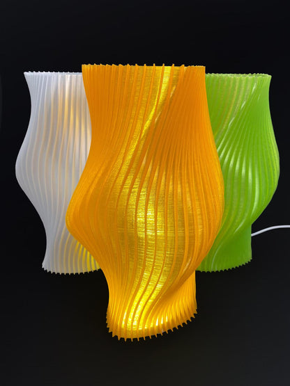 Twist Flow 3D-gedruckt Lampe – Modern Minimalistisch TischLampee, USB Schlafzimmer Light, Einzigartig Designer Geschenk, Handmade Zuhause