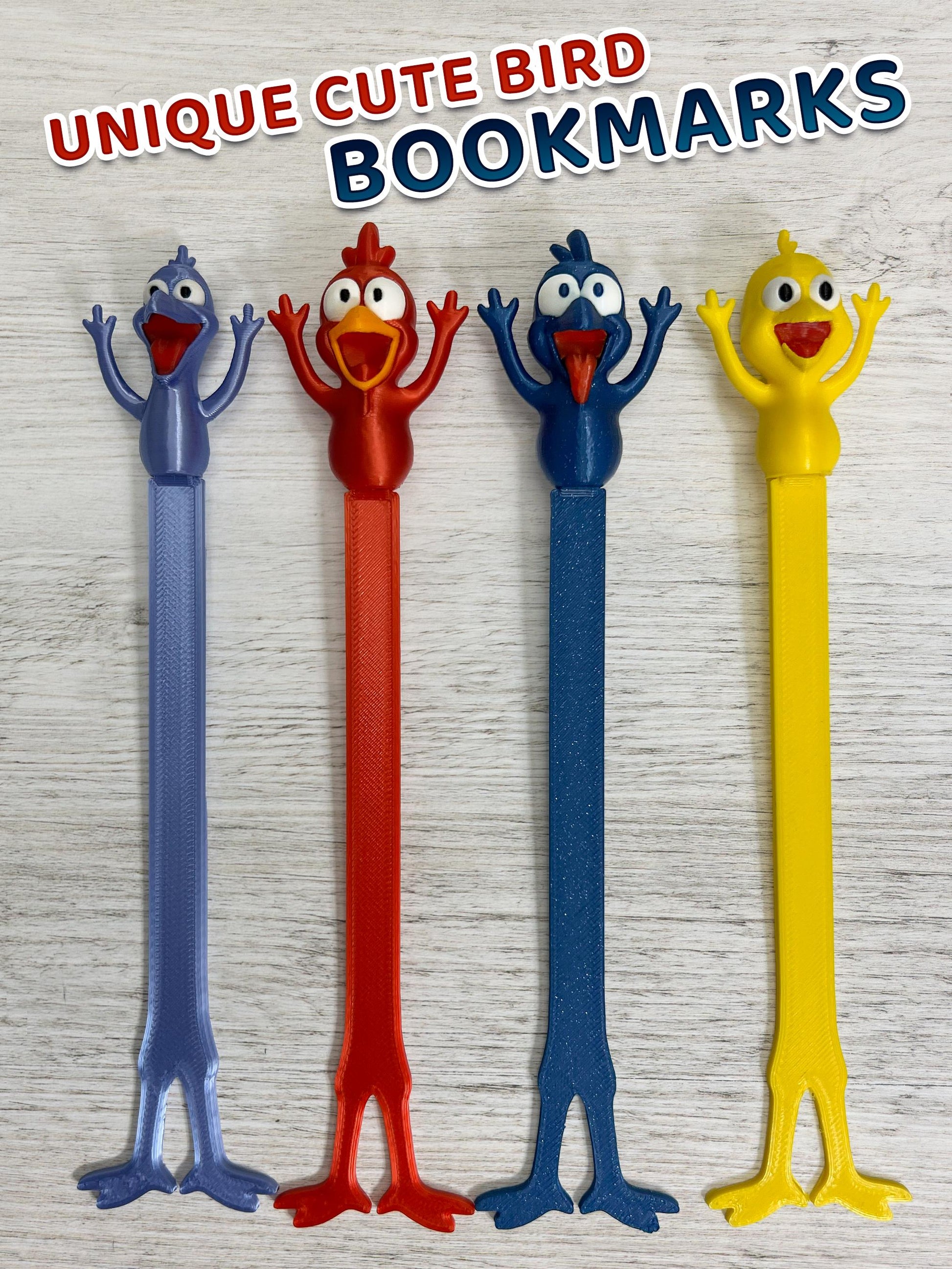Witzig 3D-gedruckt Lesezeichen – Niedlich Character Book Mark Clip Geschenk für Readers, Kids, Students, Book Lovers, Einzigartig
