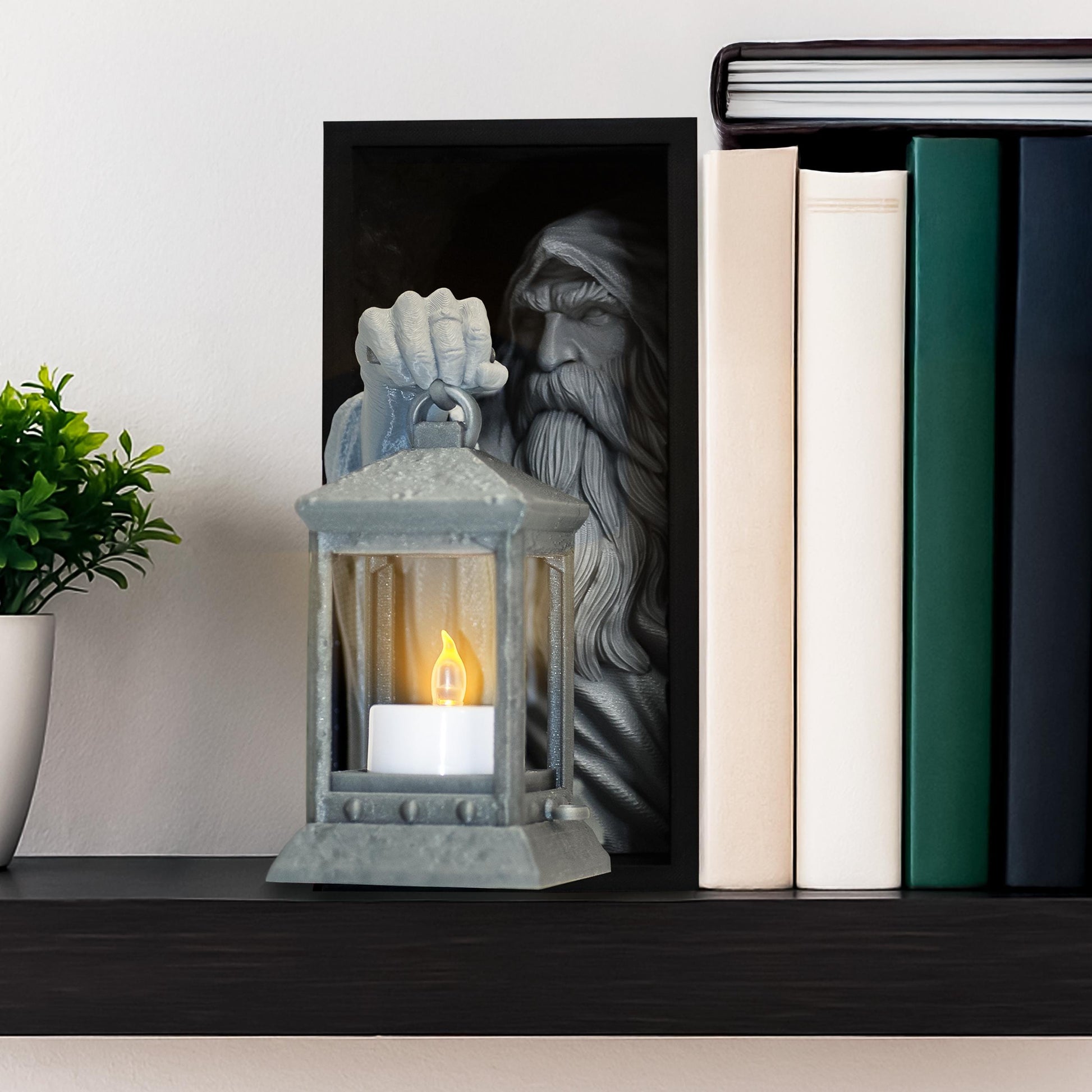 Wizard Lantern Book Nook Insert – 3D Fantasy Shelf Deko - Plexiwire 3D Drucke