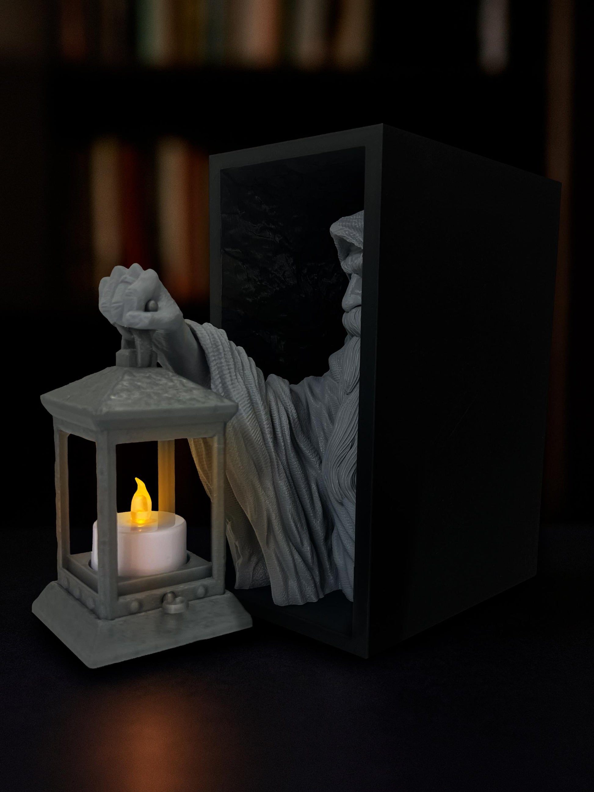 Wizard Lantern Book Nook Insert – 3D Fantasy Shelf Deko - Plexiwire 3D Drucke