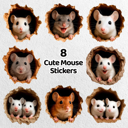 Witzig Mouse Hole Wand Stickers Set, Niedlich 3D Wand Decals - Plexiwire 3D Drucke