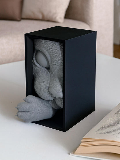 3D Cat Book Nook Insert – Animal Bücherregal-Deko, Niedlich Cat Skulptur, 3D-gedruckt Bookshelf Insert, Geschenk für Book