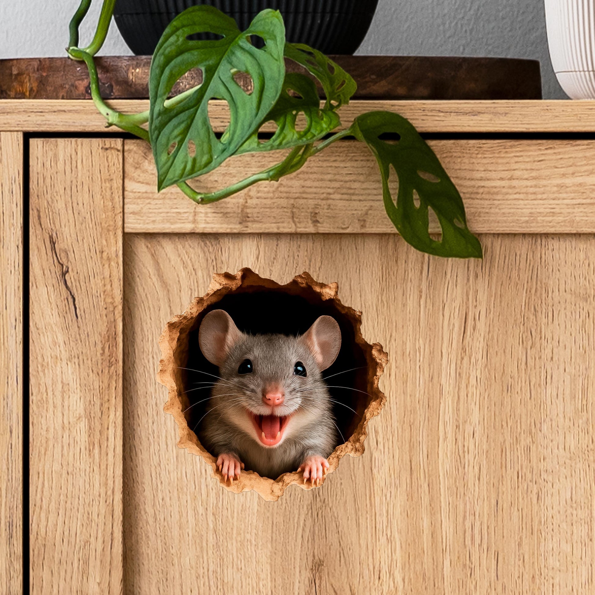 Witzig Mouse Hole Wand Stickers Set, Niedlich 3D Wand Decals - Plexiwire 3D Drucke
