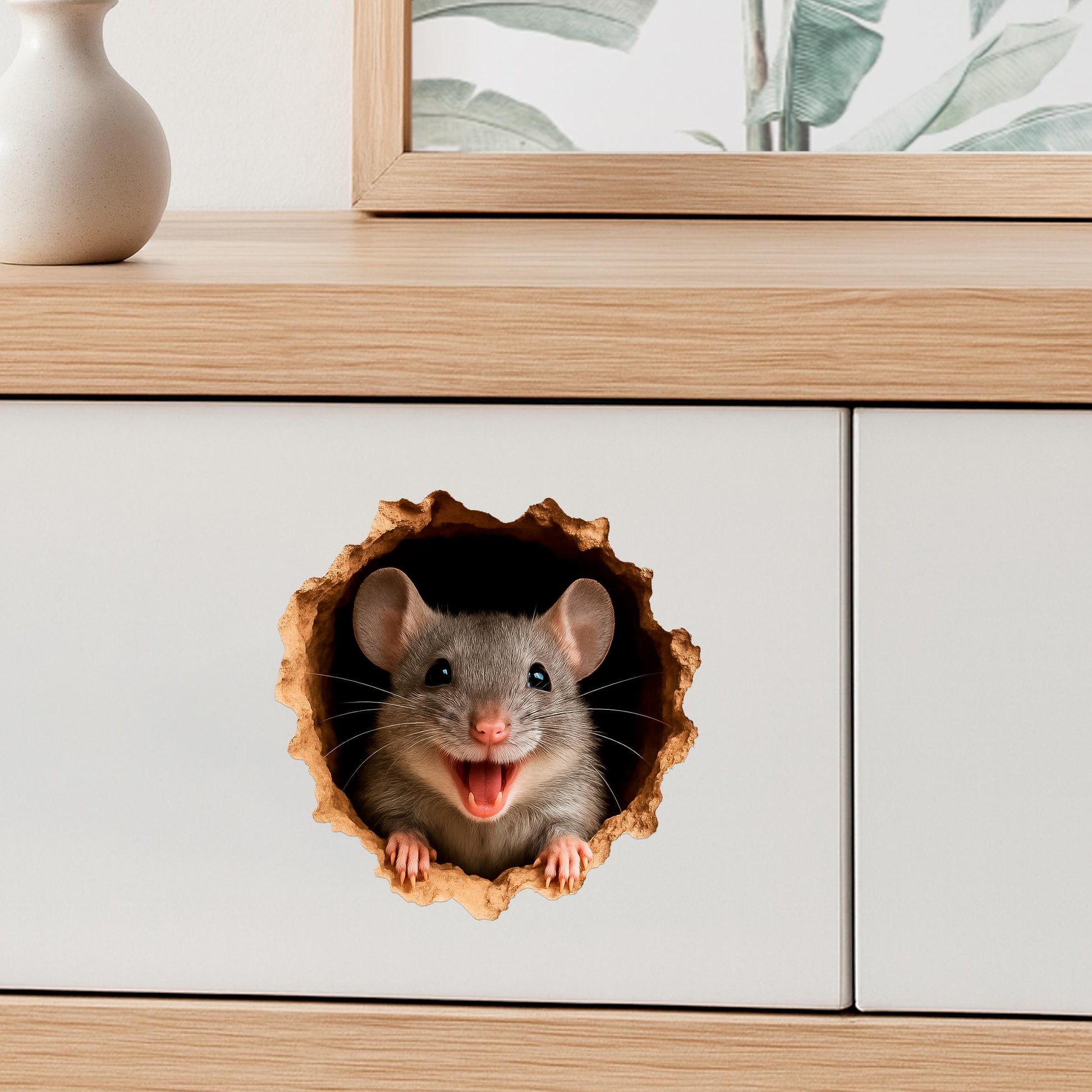 Witzig Mouse Hole Wand Stickers Set, Niedlich 3D Wand Decals - Plexiwire 3D Drucke