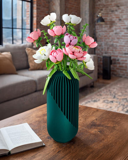 Minimalist Ribbed Matte Vase Sculptural Nordic Decor Elegant Gift for Her - Plexiwire 3D Prints