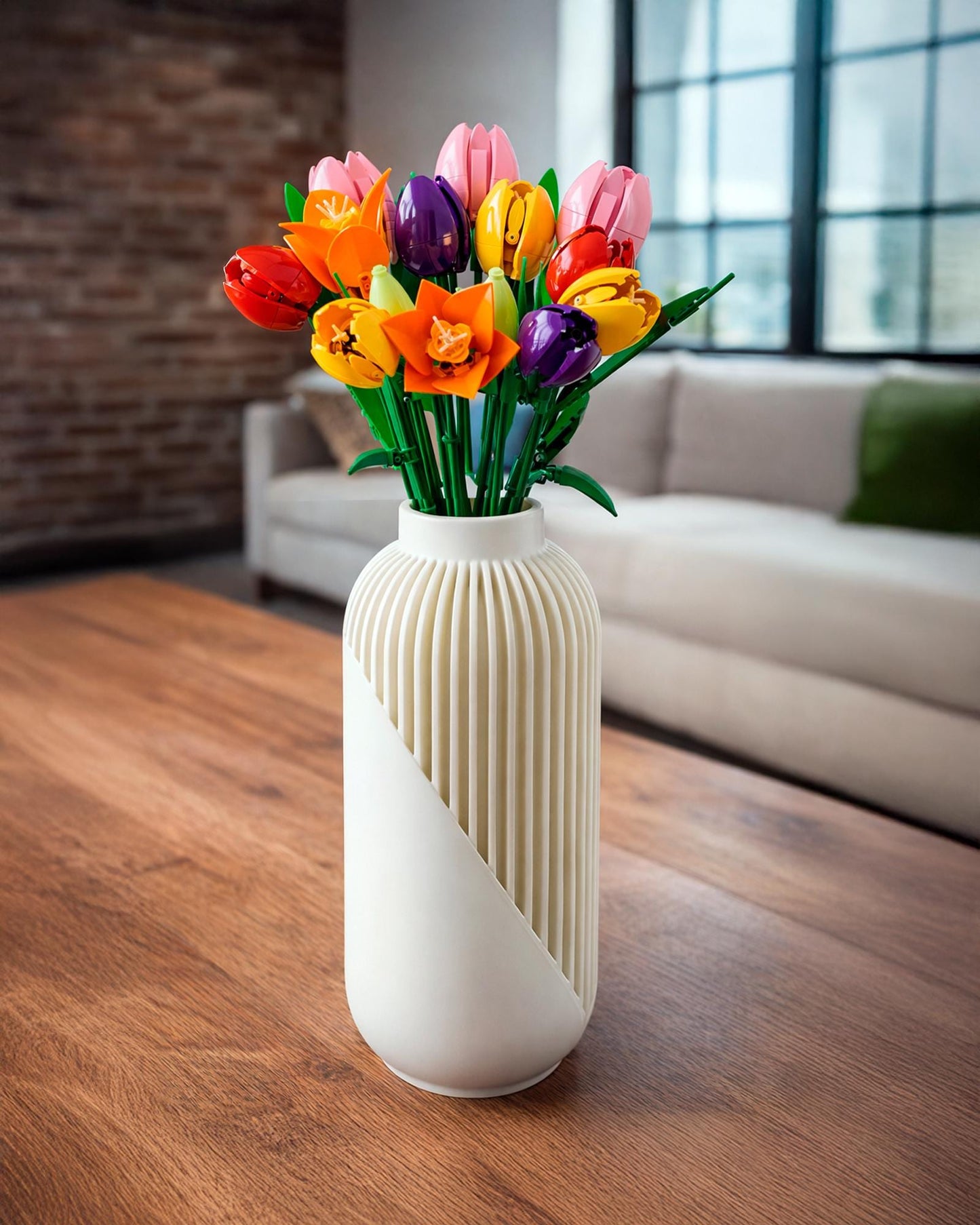 Minimalist Ribbed Matte Vase Sculptural Nordic Decor Elegant Gift for Her - Plexiwire 3D Prints