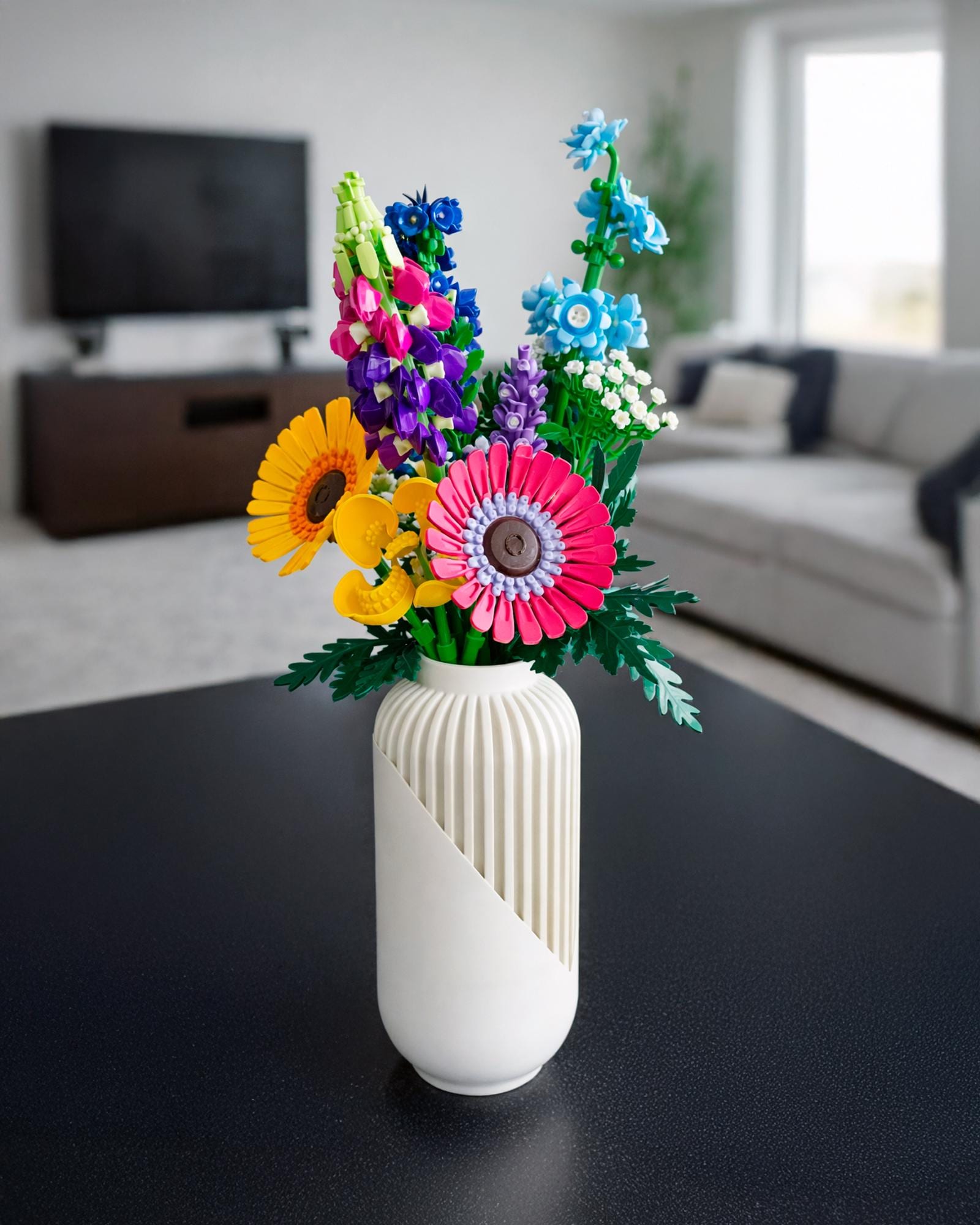 Minimalist Ribbed Matte Vase Sculptural Nordic Decor Elegant Gift for Her - Plexiwire 3D Prints