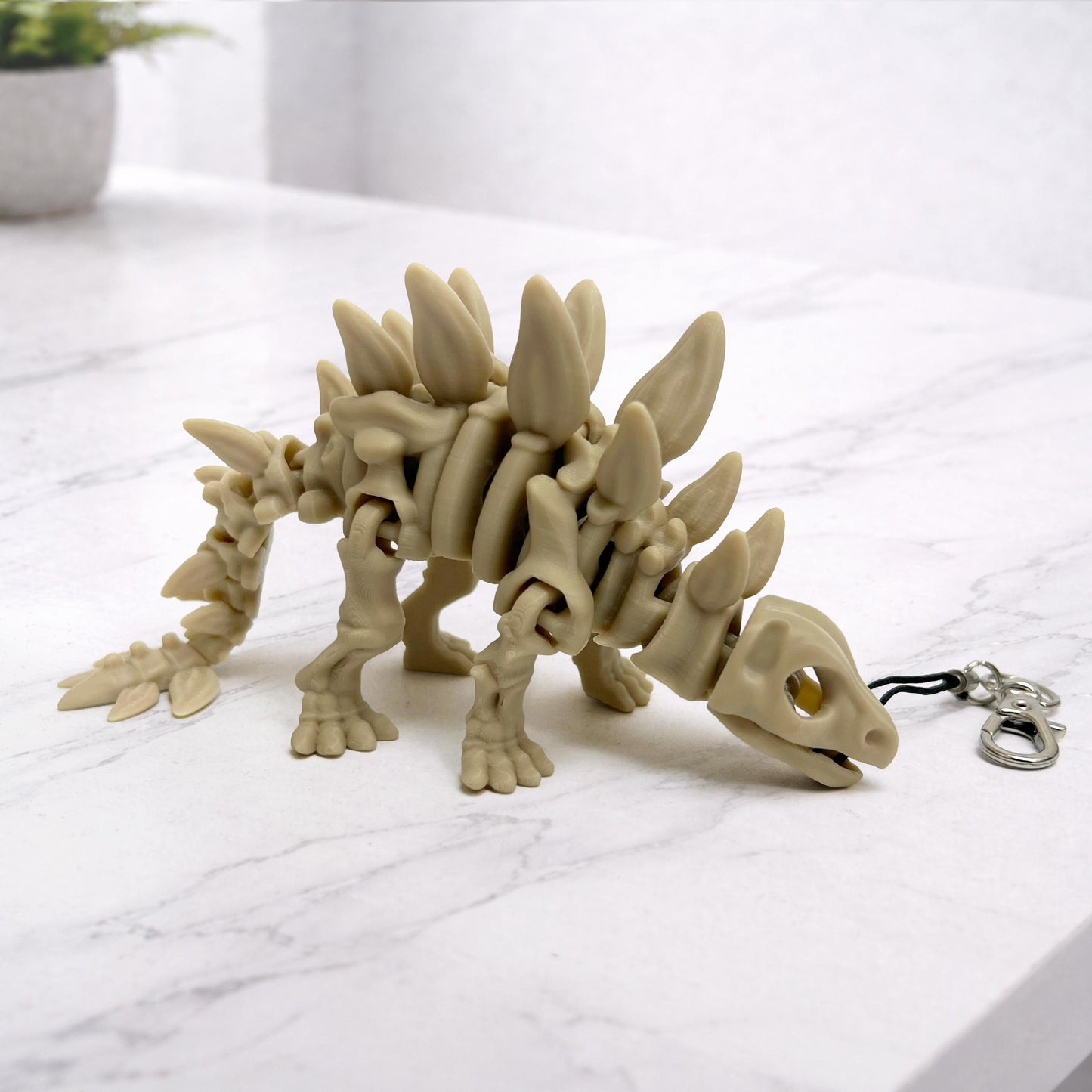 Skelett-Schlüsselanhänger | 3D-gedruckt Dinosaurier-Schlüsselanhänger | Flexibelr Wirbelsäulen-Schlüsselanhänger | Rucksackanhänger - Plexiwire 3D Drucke