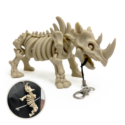 Flexibel Triceratops-Skelett-Schlüsselanhänger 3D-gedruckt Dinosaurier Toy Beweglich Geschenk - Plexiwire 3D Drucke