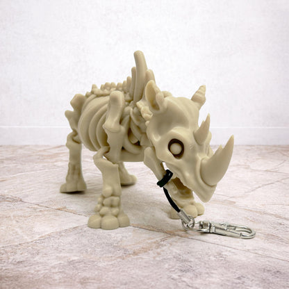 Flexibel Triceratops-Skelett-Schlüsselanhänger 3D-gedruckt Dinosaurier Toy Beweglich Geschenk - Plexiwire 3D Drucke