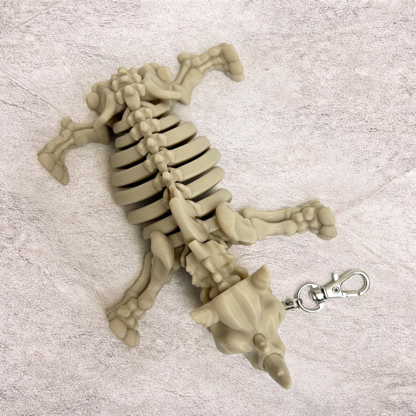 Flexibel Triceratops-Skelett-Schlüsselanhänger 3D-gedruckt Dinosaurier Toy Beweglich Geschenk - Plexiwire 3D Drucke